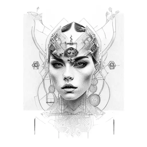 Oneq Clopatra Portrait Ina Vintage Frame