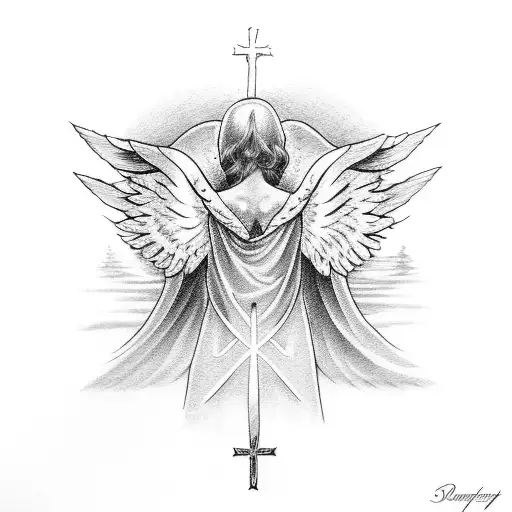 Cross With Angel Wings