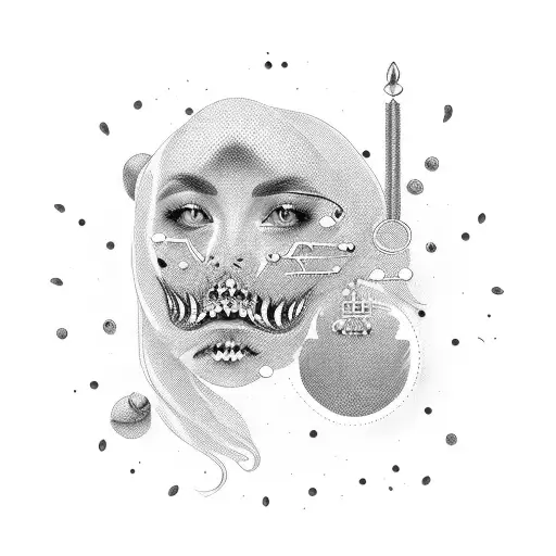 Face With 1 Golden Teeth And Italian Moustach