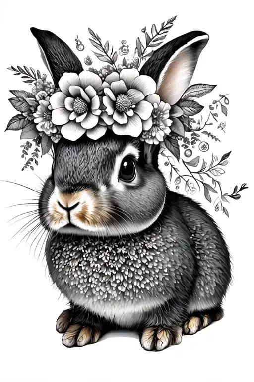 Rabbit With Flower Crown