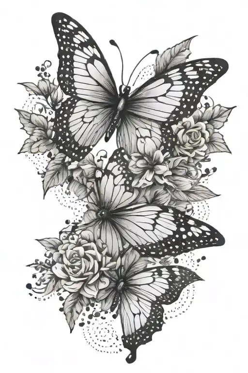 Floral Butterfly Perched