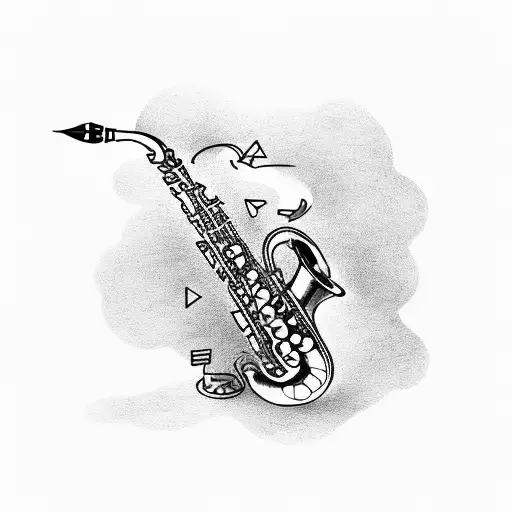 A Smoking Saxophone With Money Notes Coming Out Of It
