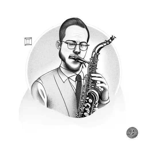 A Smoking Saxophone With Money Notes Coming Out Of It