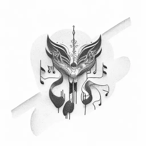 A Sleek Black Car Speeding Through A Tunnel With Music Notes Trailing Behind