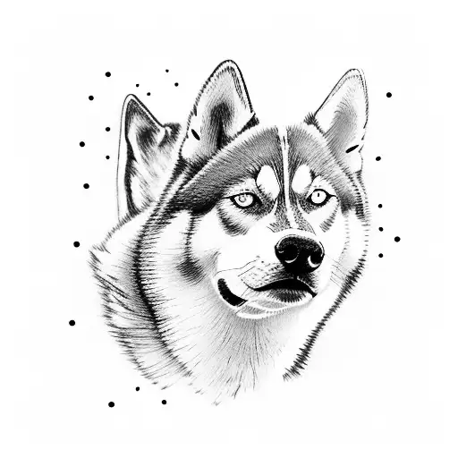 Husky With 1 Blue Eye And One Brown Eye