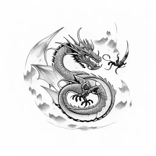 Dragon Red And Black