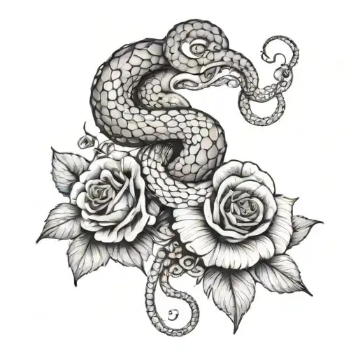 Serpent Et Rose Blooming