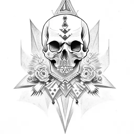 Skull And Headdress With Zia