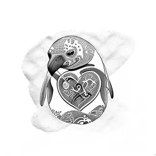 Penguin And Seal Heart