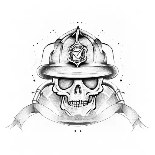 Firefighter Helmet With A Skeleton Design