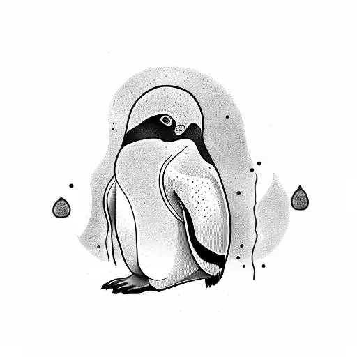 Penguin Minimalist Linework Only