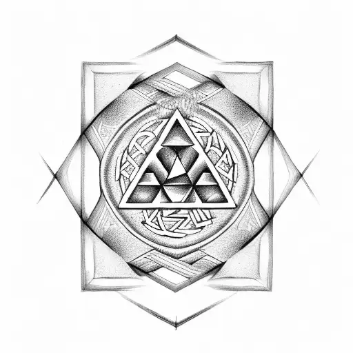 Valknut Symbol With Runes