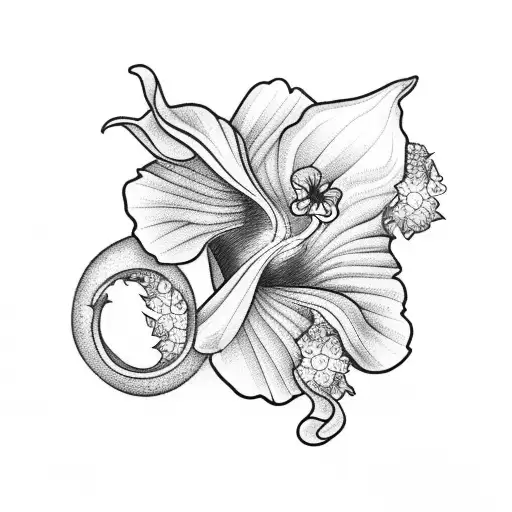 Dolphin In Hibiscus Flowers