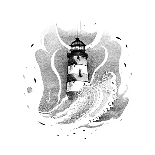 Lighthouse With Wave