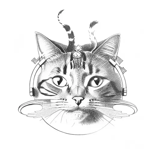 A Silhouette Of A Cat Doing Yoga Surrounded By Latin Music Instruments