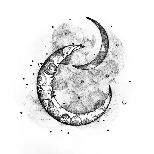 Crescent Moon With Ice