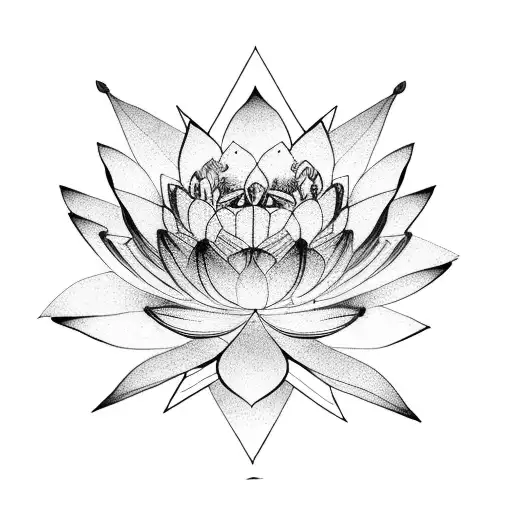 Lotus Flower With Mountains