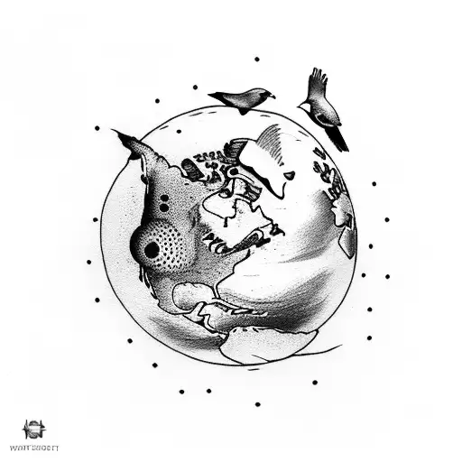 Planet Earth With Bird