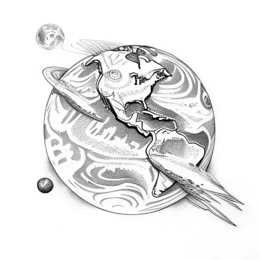 Planet Earth With Bird