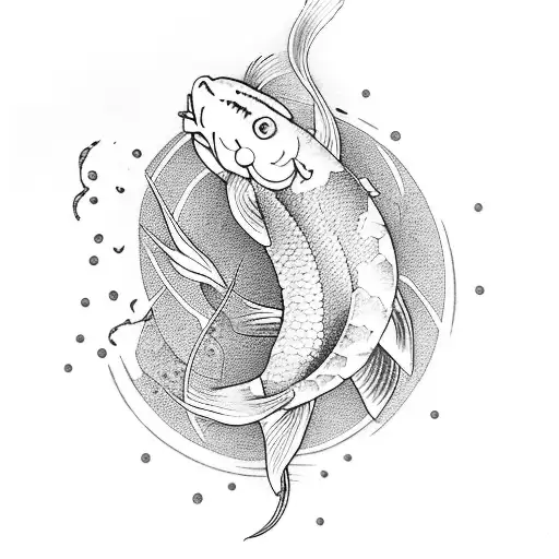 Katana Sword And Koi Fish