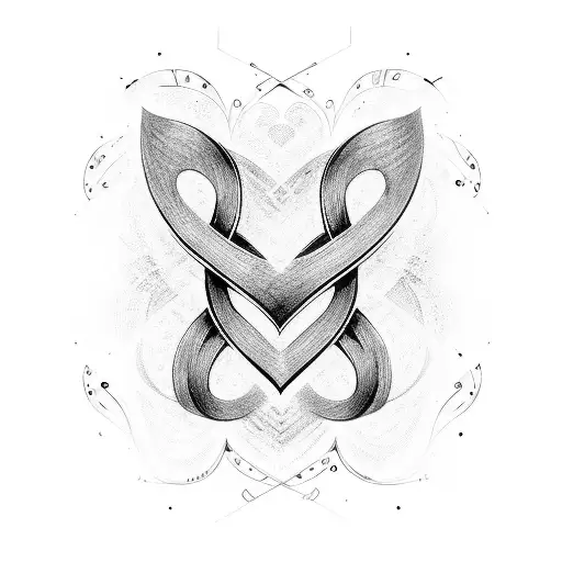 Black Thin Line Design Of A Infinity Sign With A Heart Infused Into The The Infinity Sign