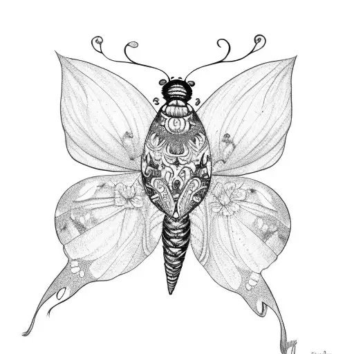 Butterfly With Flowers In Wing