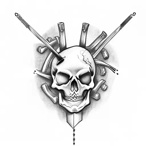 Skeleton Stab Heart