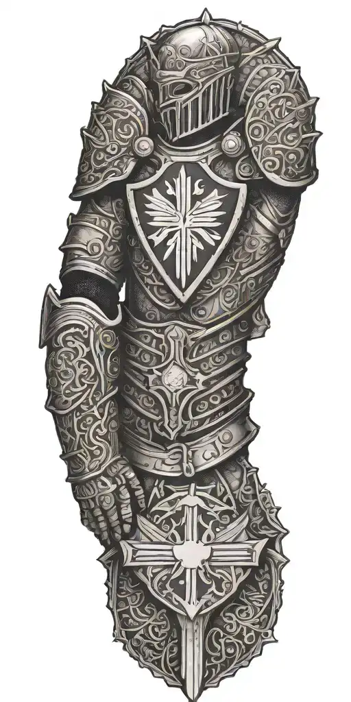 An Intricate Armor-themed Tattoo With Minnesota Flag