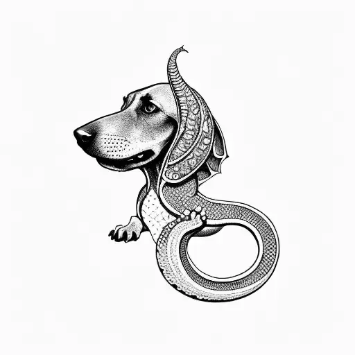 Dachshund Dog Dragon