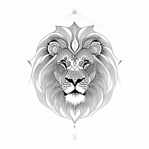 Full Sleeve Lion With Tribal And Mandala Design