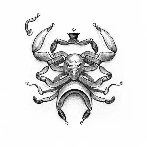 Scorpion With A Crown On Its Head With A Moustache On Its Mouth