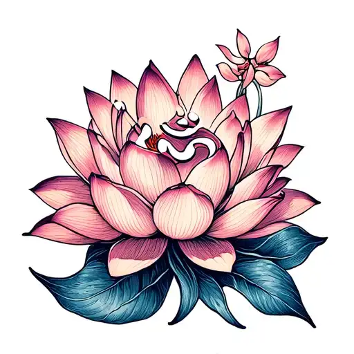 Om Sign Blue Lotus Flower Bouquet