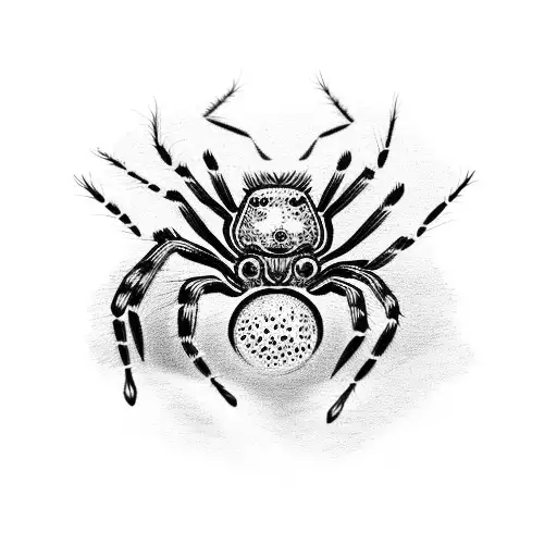 Spider With Eyes On The Background