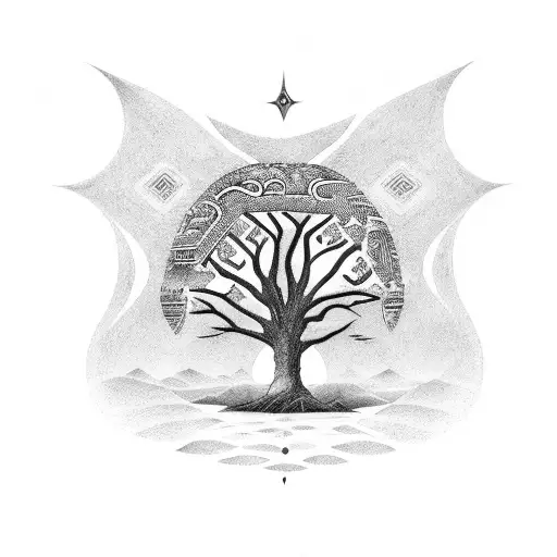 Family Tree With Maori-inspired Symbols