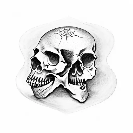 Skull With Words 'Memento Mori'