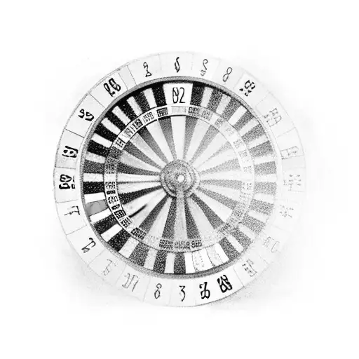 A Roulette Wheel With Dollar Signs Instead Of Numbers