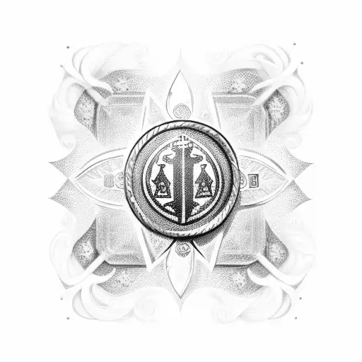 A Police Badge With Religious Symbols