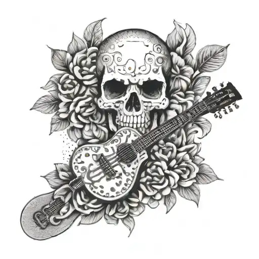 Guitar In The Shape Of A Skull