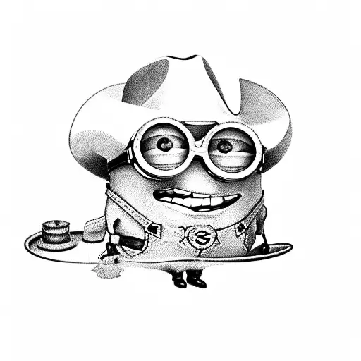 A Minion With A Cowboy Hat And Revolvers