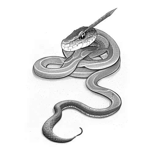 Snake With Lilly And Sword