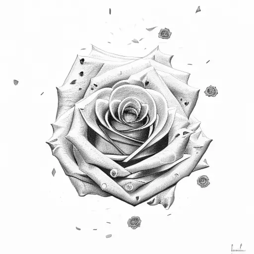 Rose Petals Falling With Homunculous Symbol And Free Life