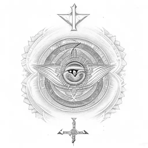 Egypte Croix Ankh Soleil Lune Petit