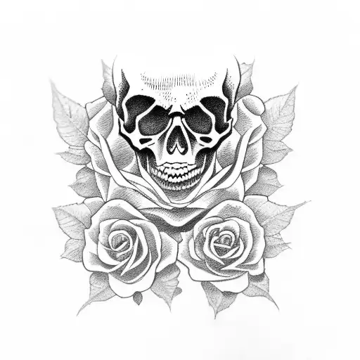 Skull Roses And Bone