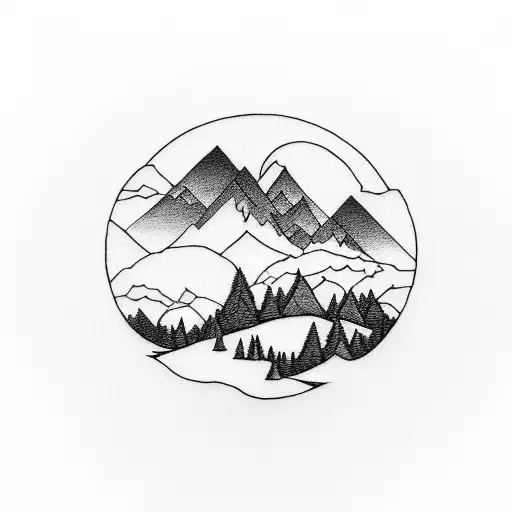 A Mountain Landscape With A Hidden Knife Silhouette