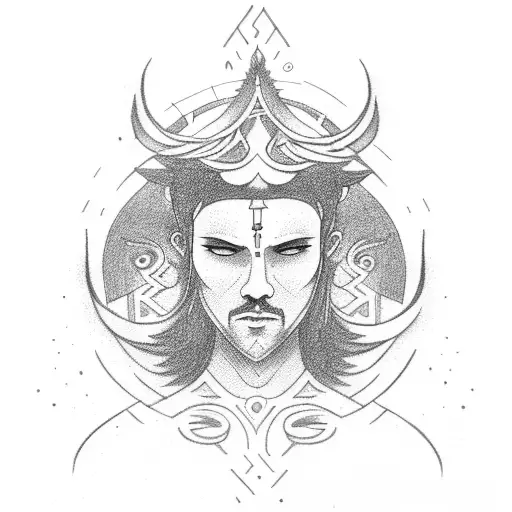 A Mystical Warrior Meditating Under A Sacred Tree