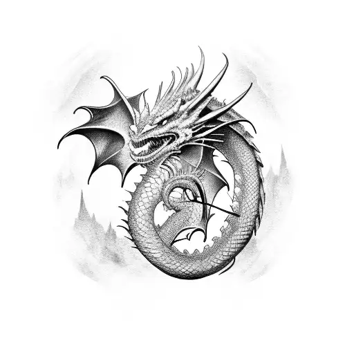 Dragon Start On The Chest And End On Arm