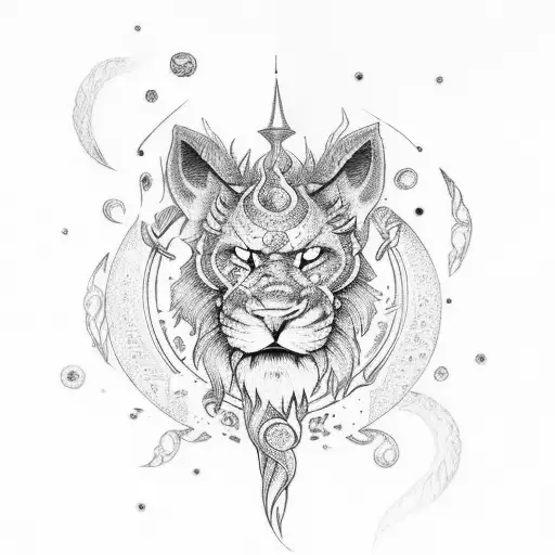 Leo Zodiac With Fire