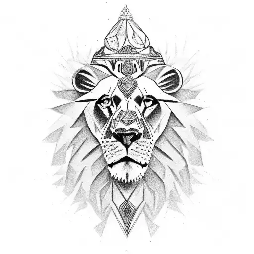 The Roma Gypsy Symbol And A Lion