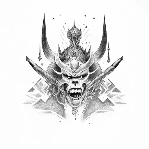 Female Warrior And Demon