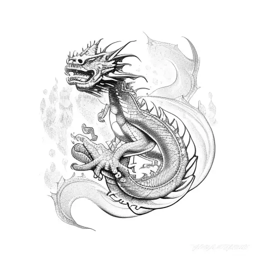 Dragon Clasping Fish